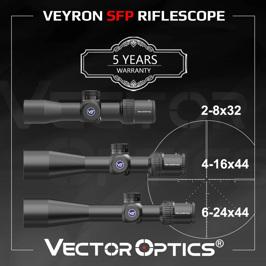Vector Optics Veyron SFP Compact Scope With Turret Lock System For Compact Air Guns & Light Weight F