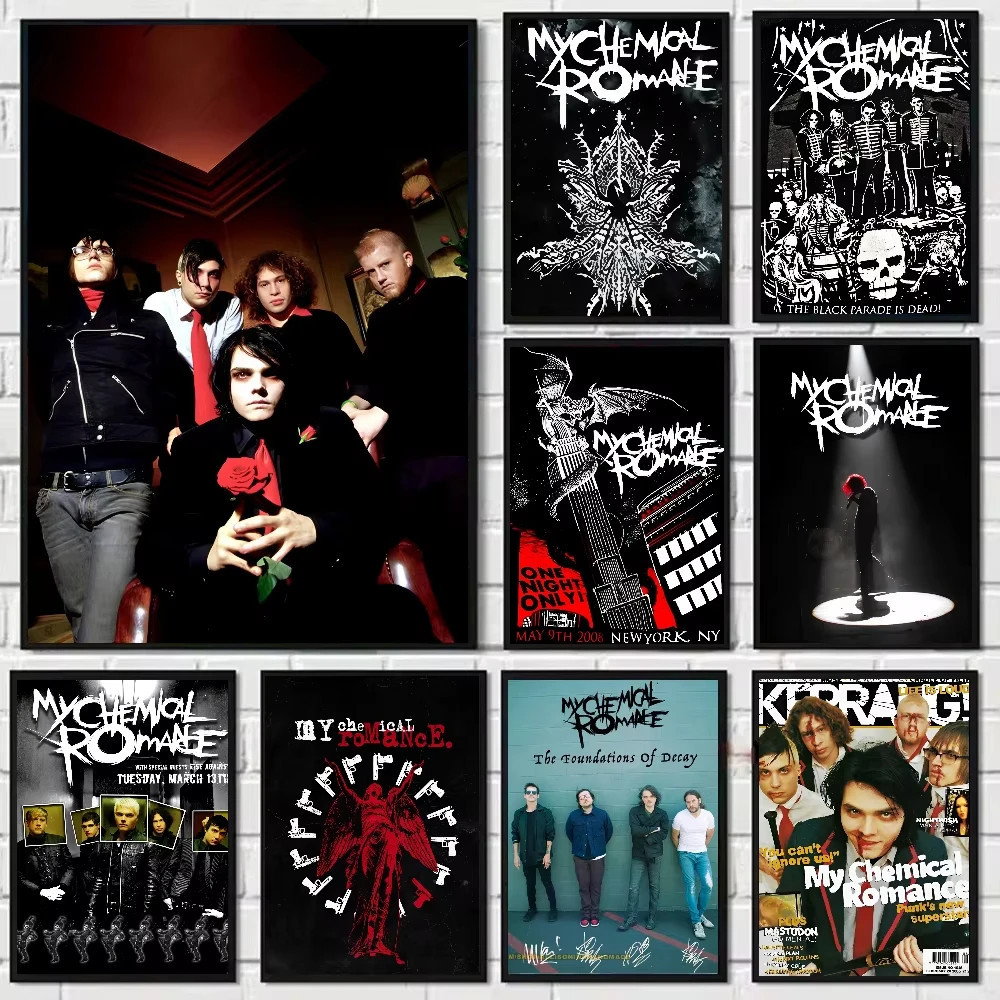 Poster Kayu 30x40 Band Rock My Chemical Romance Poster HD hiasan Dinding Kamar cowok Estetik wallart