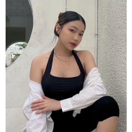 BELLE HALTER TOP Tanktop Korea Crop Top Korean Halter Tank Top