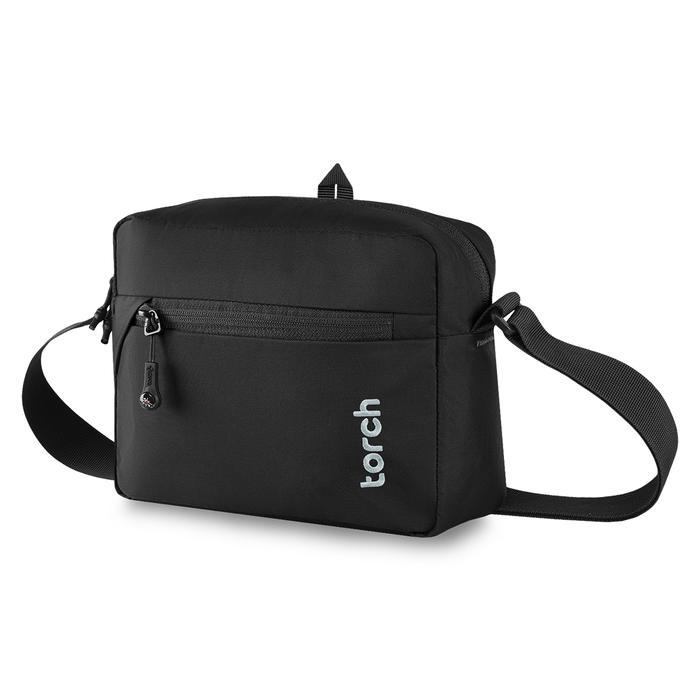 (Style Mall.id) Torch Tas Selempang Bahu Pria Wanita - Sling Bag Travel Pouch Mino - Hitam Polos