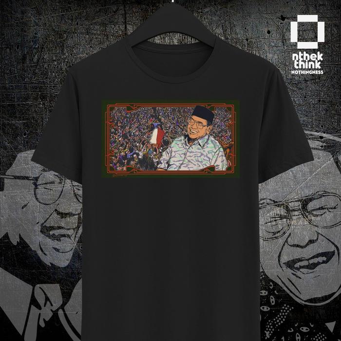 (COD) Kaos Gus Dur Gusdurian NU - Foto Gus Dur 04- DTG Printed-Black- S-XL - S