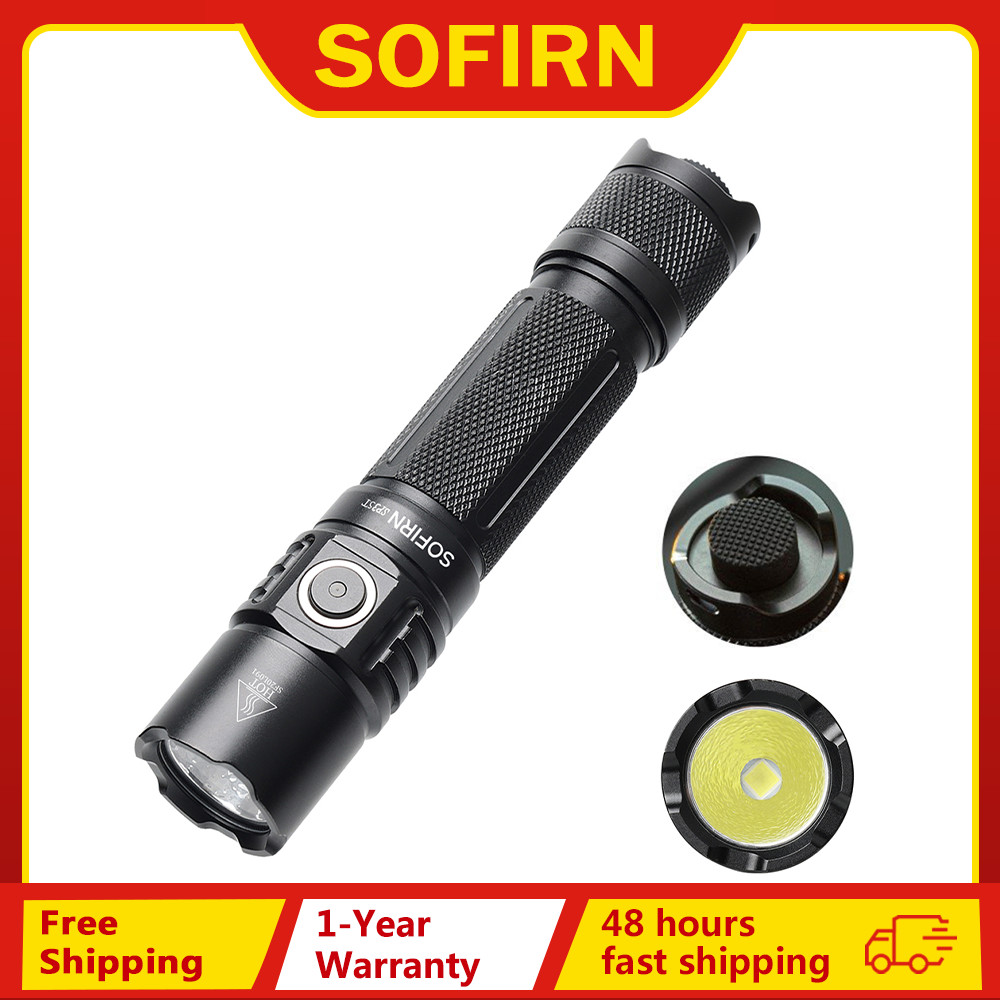 Sofirn SP35T 3800lm Tactical 21700 Flashlight Powerful LED Light USB C Rechargeable Torch with Dual 