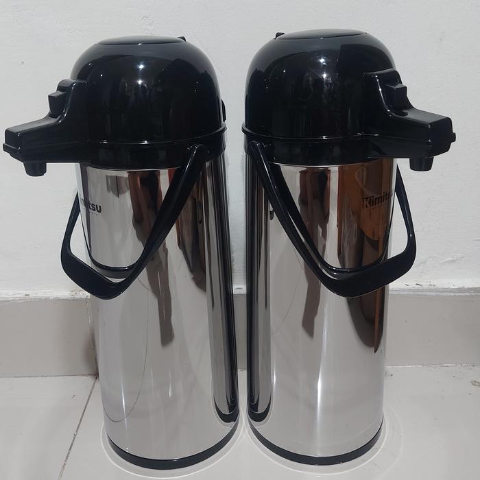 TERMOS POMPA AIR PANAS STANLISS STEEL 1,9 LITER /VACUM FLASK TERMOS POMPA STAINLESS 1,9 LITER