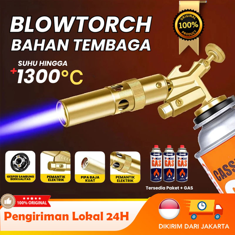 Portable Gas Torch BBQ Blow Lamp Manual Kepala Gas Las Kaleng Flame Gun Korek Bakar Sate Seafood BBQ