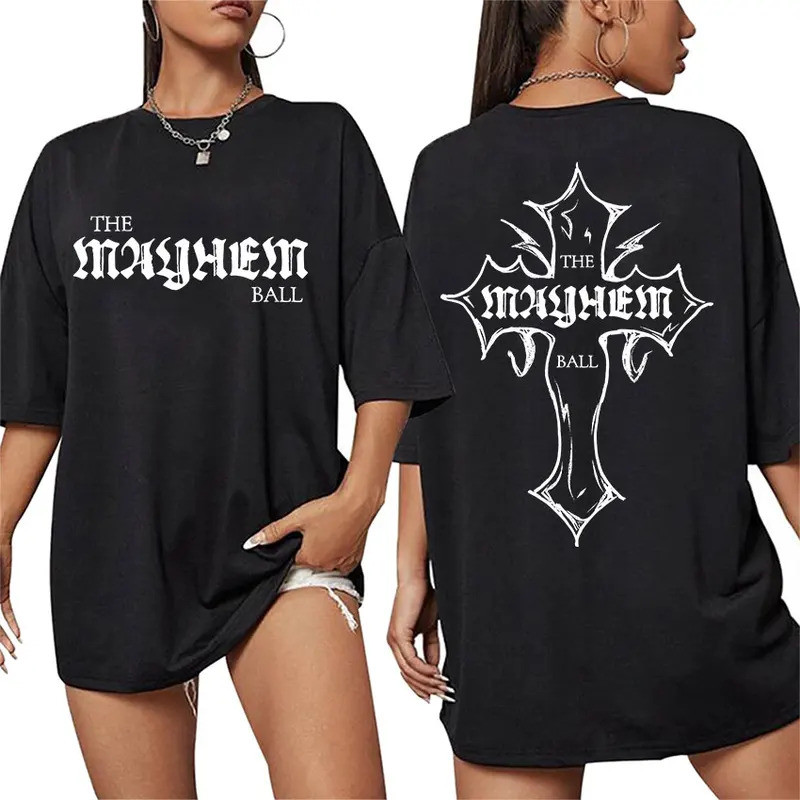 Baru Lady Gaga The Mayhem Ball Tour 2025 Hadiah Penggemar Kaos Pria Wanita Vintage Kasual Fashion Ka