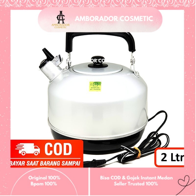 Maspion Ceret Listrik Bunyi Aluminium 2 Liter 20cm | Teko Siul Masak Air Panas | Whistling Kettle