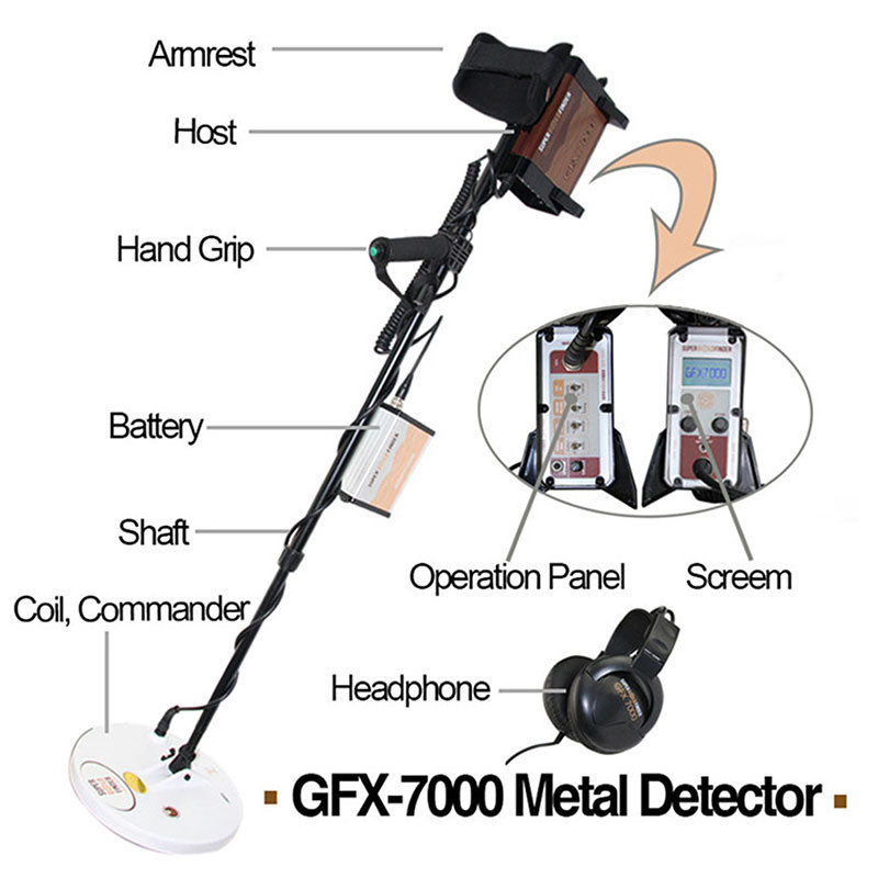 GFX7000 Underground Metal Detector Handheld Treasure Finder Araeological Gold Exoration trument Hunt