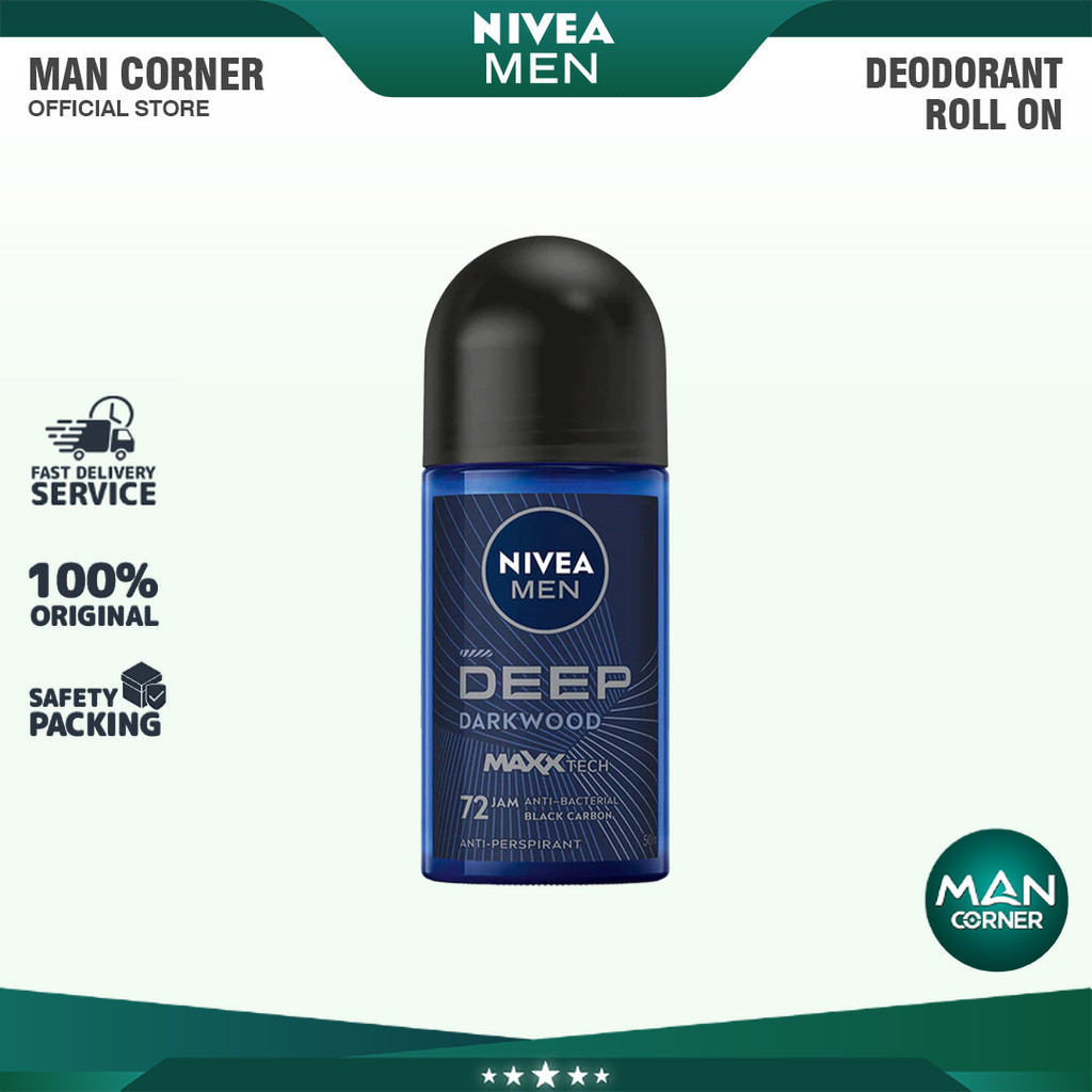 NIVEA Men Deodorant Deep Roll On 50ml - 25ml | Man Corner