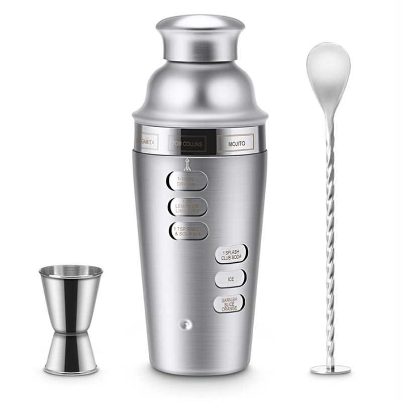 Cocktail Making Set, Cocktail Shaker Set 750ml Stainless Steel Bar Tool Set Bartender Kit, Strainer,