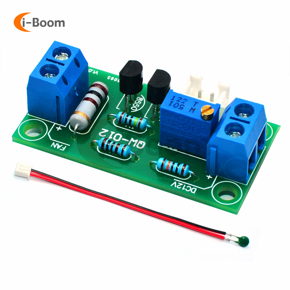 DC 12V Fan Controller Temperature Control Module Motor Speed Controller Kit with Temperature Sensor 