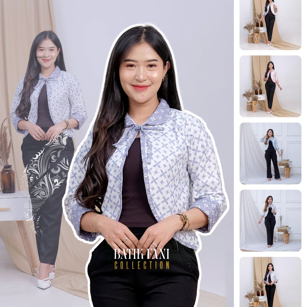 Bonita Outer Batik Wanita / Cardigan Modern Istimewa 2024 Crop Kantor Atasan Blazer Formal Cassual T