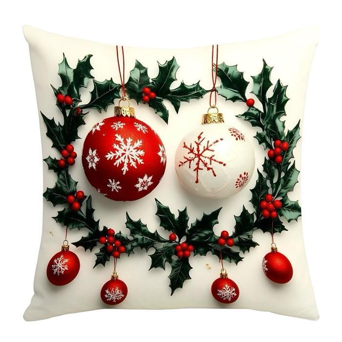 "TNKSYU" - ￼LINEN 45 x 45 TANPA BANTAL Sarung Bantal Sofa Nuansa Christmas Decoration Dekorasi Natal