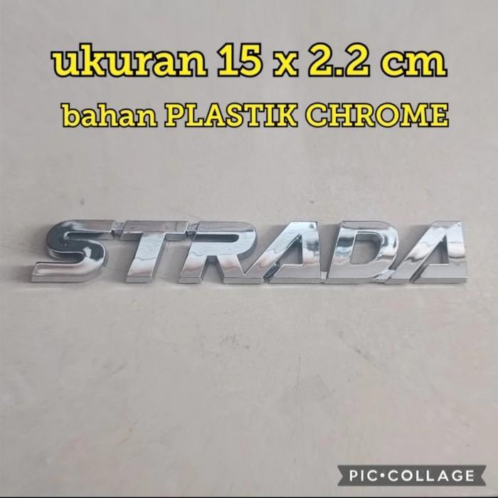 emblem tulisan STRADA dan TRITON kecil untuk mitsubishi strada triton - STRADA