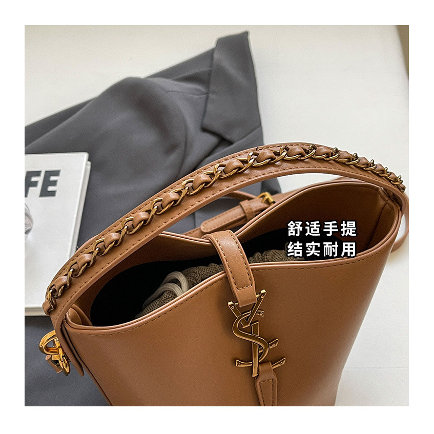 Luxury Chain Bucket Bag Women Office Tote Bag YSL Inspired Design Shoulder Crossbody Bag