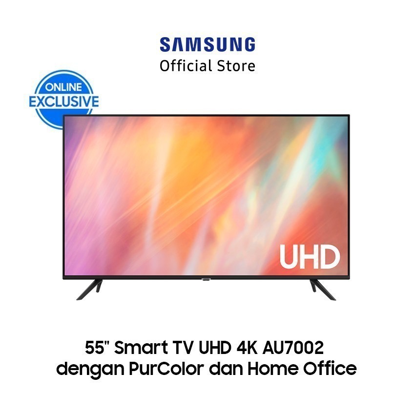 Samsung Smart TV 55" Crystal UHD 4K AU7002 dengan PurColor UA55AU7002KXXD