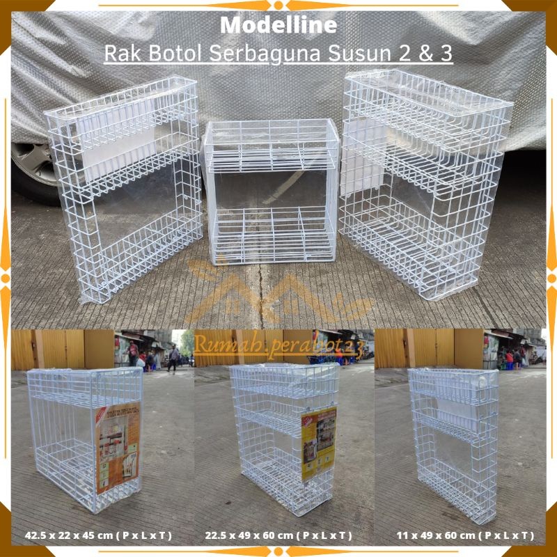 [SETIYA KITCHEN] MODELLINE - Rak Botol 3 Susun / Rak Botol Mini 2 Susun / Rak Botol Ramping 3 Susun 