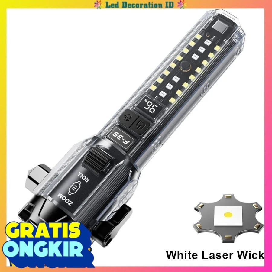 SENTER LED SUPER TERANG / SENTER CAMPING / SENTER MULTIFUNGSI PEMECAH KACA