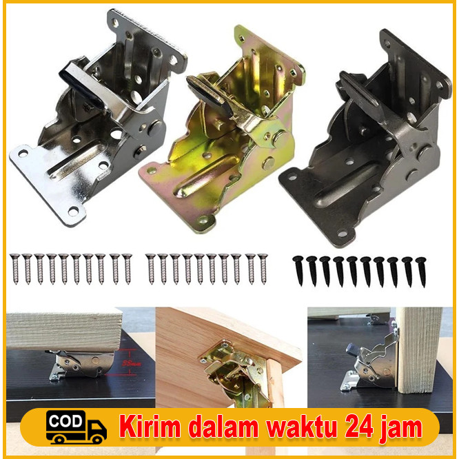 1 Pcs Braket Engsel Kaki Meja Siku Lipat / Engsel Siku Kaki Meja Lipat