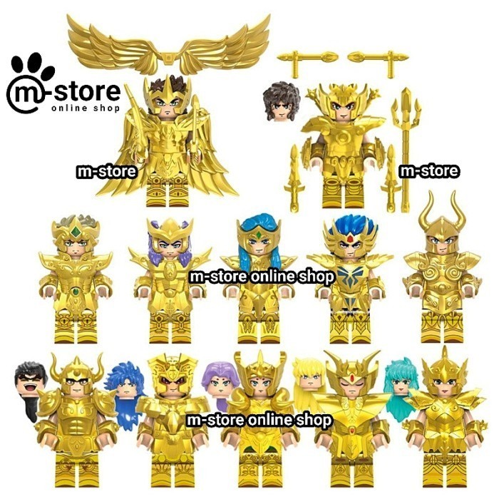 mainan kreatif edukatif saint seiya 12 gold saints   s