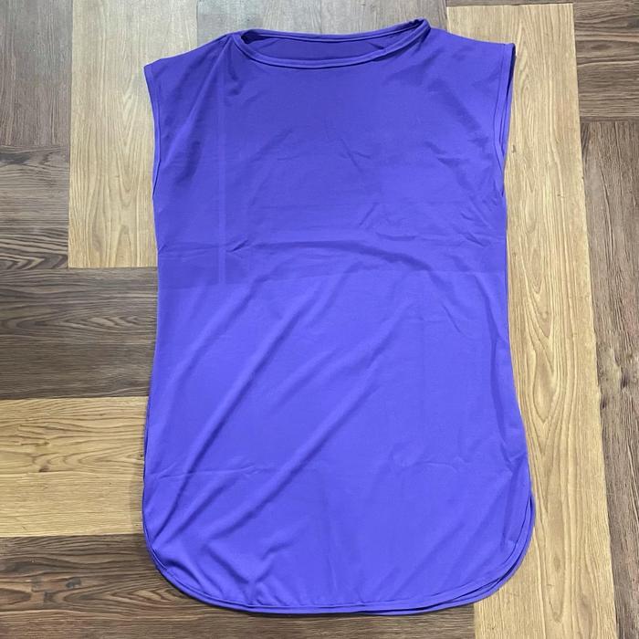 Baju Olahraga Wanita Muslimah/Outer Tanpa Hijab Dan Lengan/Atasan Kaos Tunik Olahraga Wanita - UNGU