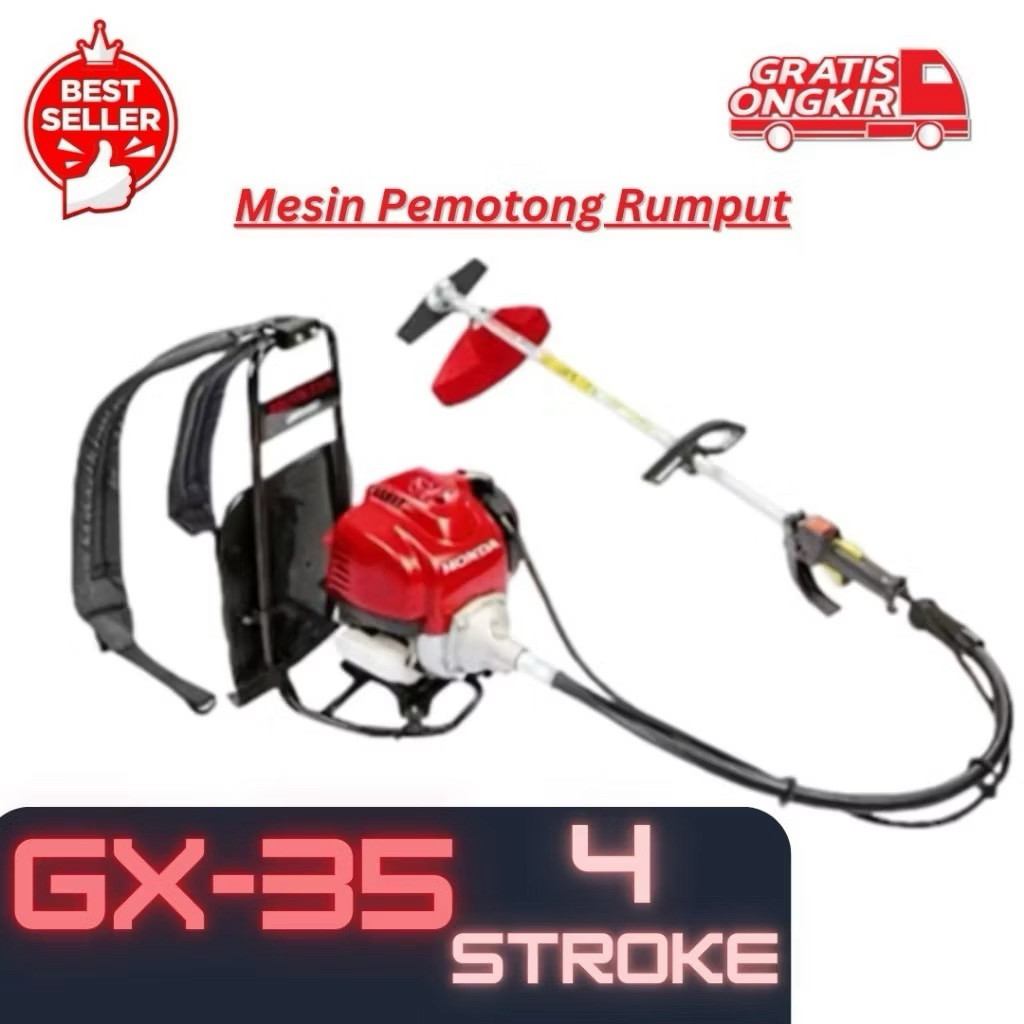 Mesin Potong Pangkas Babat Rumput Pemotong TERMURAH MESIN POTONG RUMPUT HONDA GX-35 4TAK FULLSET ORI