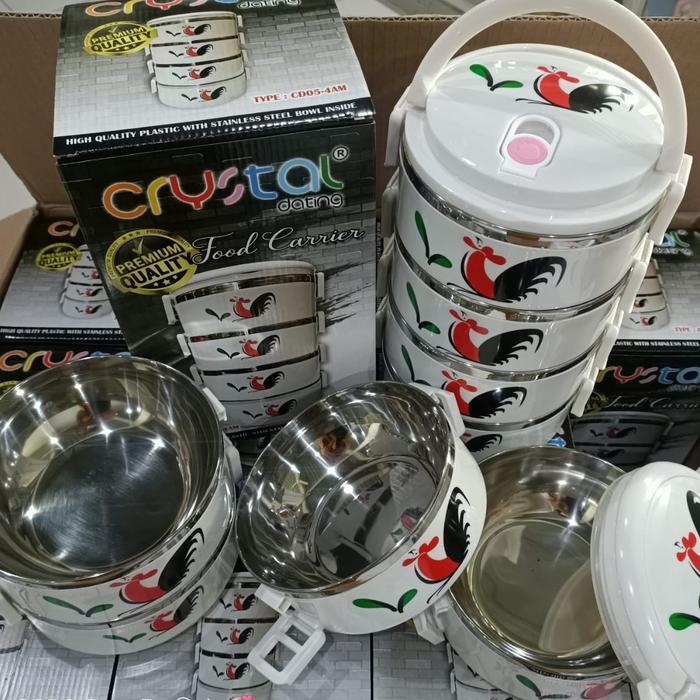 Rantang Makanan 4 Susun Stainless Motif Ayam Jago