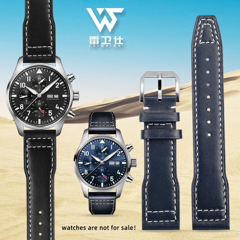 20mm 21mm Cowhide Leather Wat Strap Genuine Belt for IWC Pilot Portugieser Portofino Watband Bracele