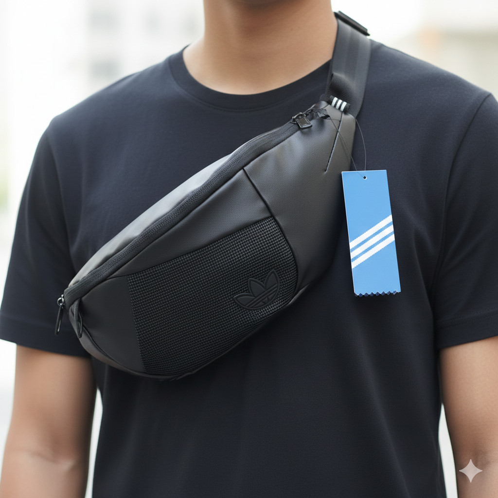 ADD Waist Bag #141 Tas Pinggang Logo Karet Unisex Pria Wanita Tas Fashion