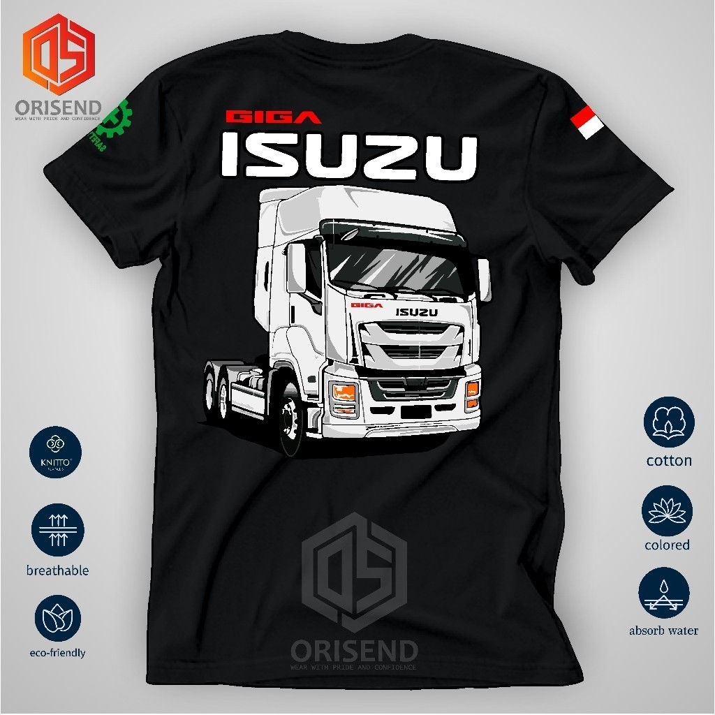 BAJU OKEE KAOS TRUK  DRIVER  TRUK ISUZU GIGA KATUN COMBED 30S