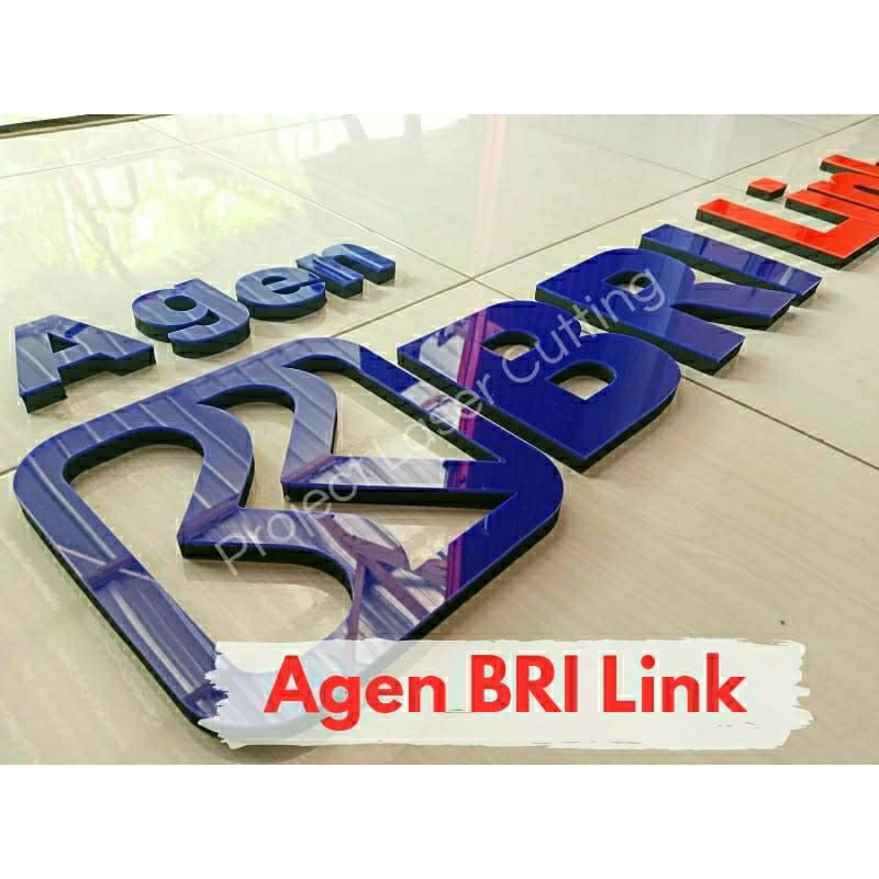 AGEN BRI LINK Logo akrilik / Logo Agen BRI Link/Letter BRI LINK murah