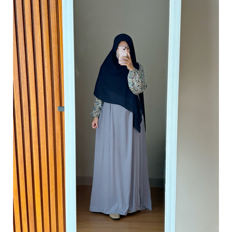 LM29QP HIJABNANA - Gamis/Abaya kombinasi polos dan motif busui friendly