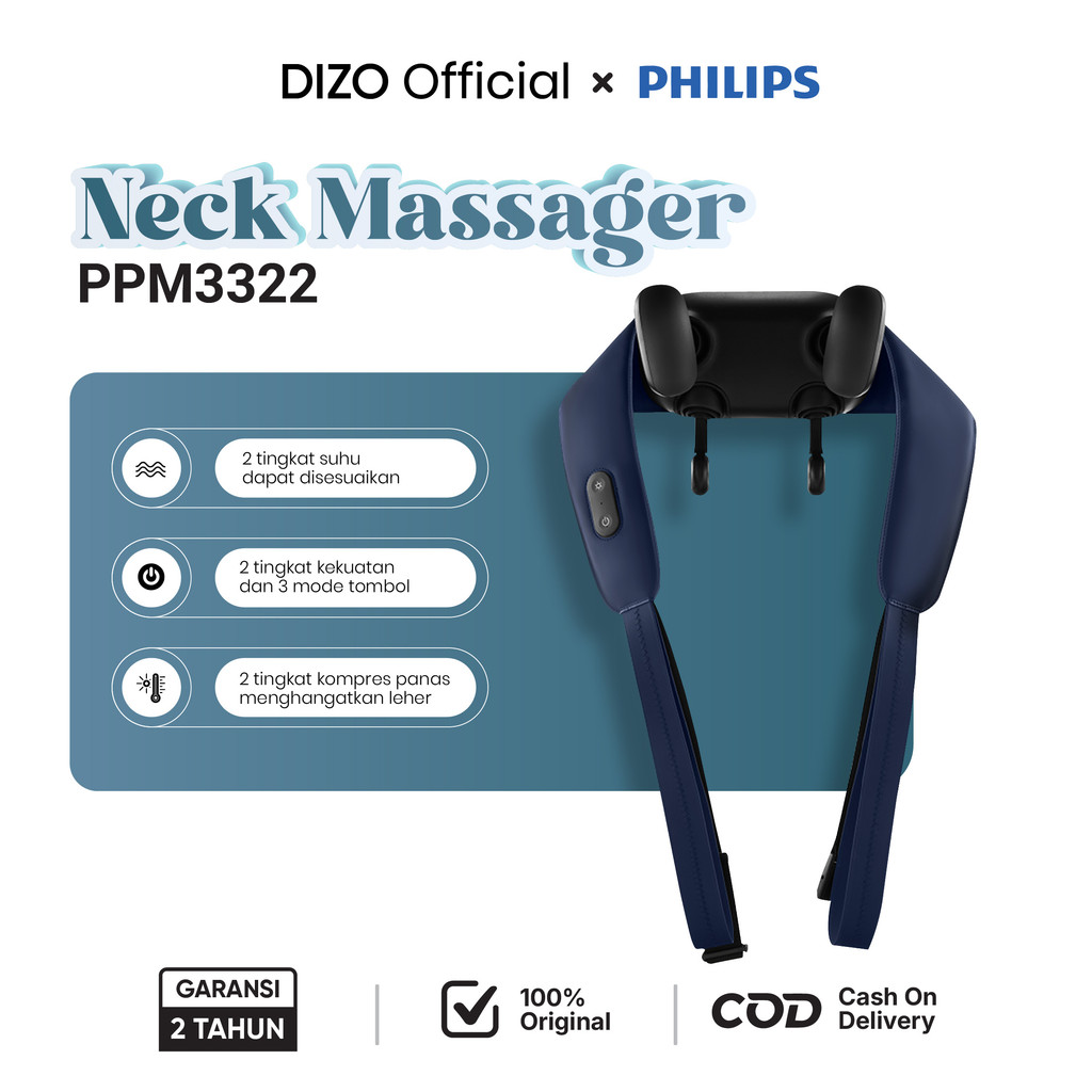 Philips PPM3322 Massager Leher & Punggung - Relaksasi Otot