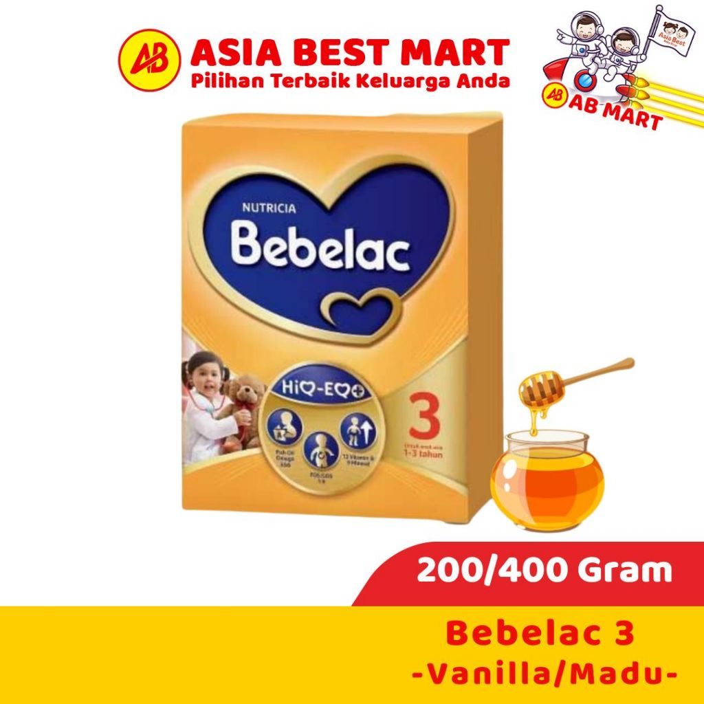 Bebelac 3 Madu Vanila Susu Pertumbuhan Bubuk 400Gr 200 gr Untuk Anak Usia 1-3 Tahun Susu Formula