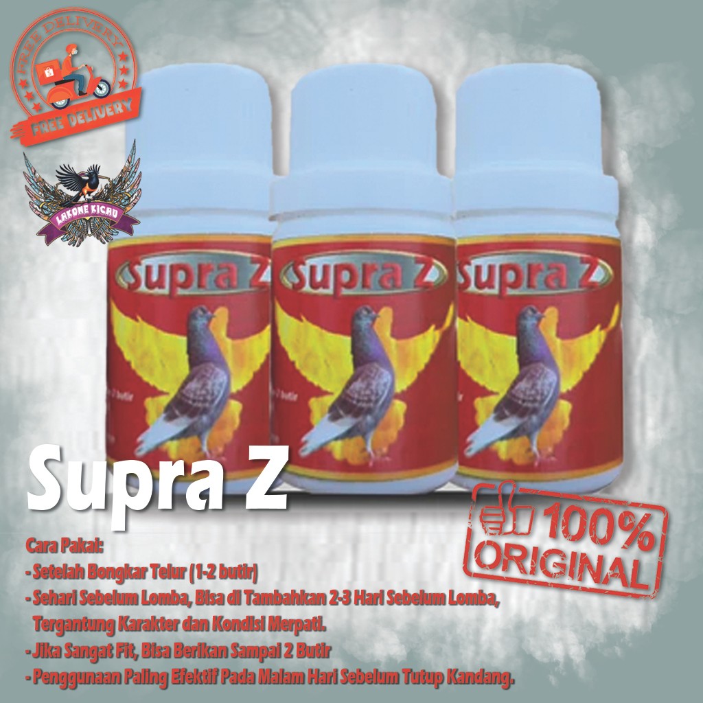 SUPRA Z Original Jamu Herbal Produk Terbaru dari Koh Yoen baron untuk Merpati Isi 50 Butir Memberika