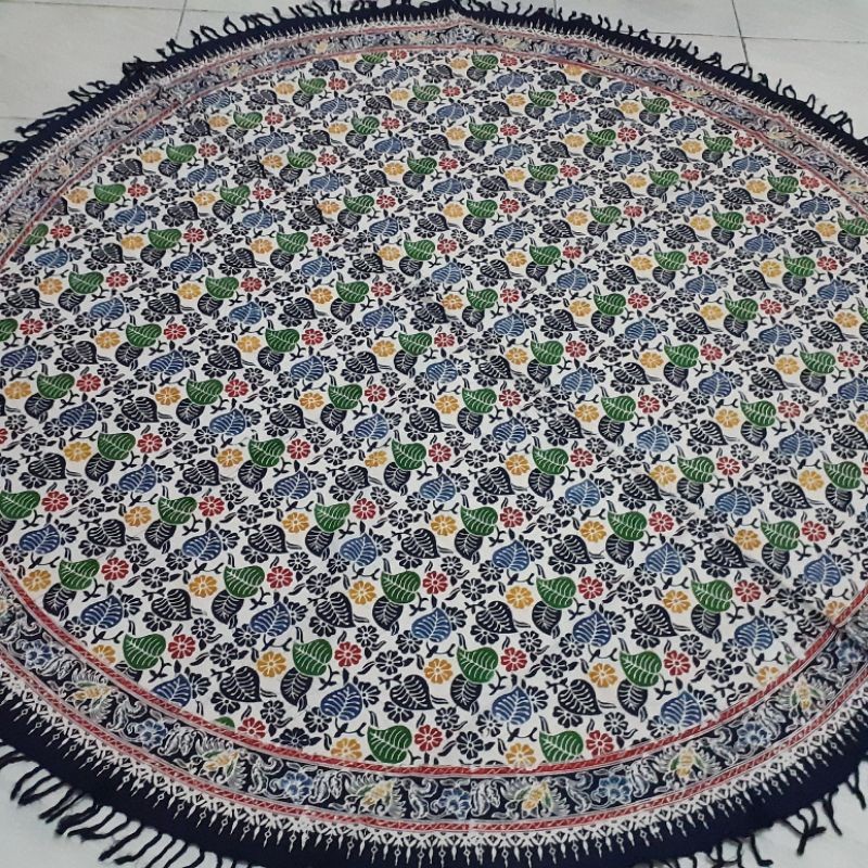 Taplak Meja Makan Batik Bundar | Taplak Meja Makan Batik Bulat 6 Kursi Motif Coletan