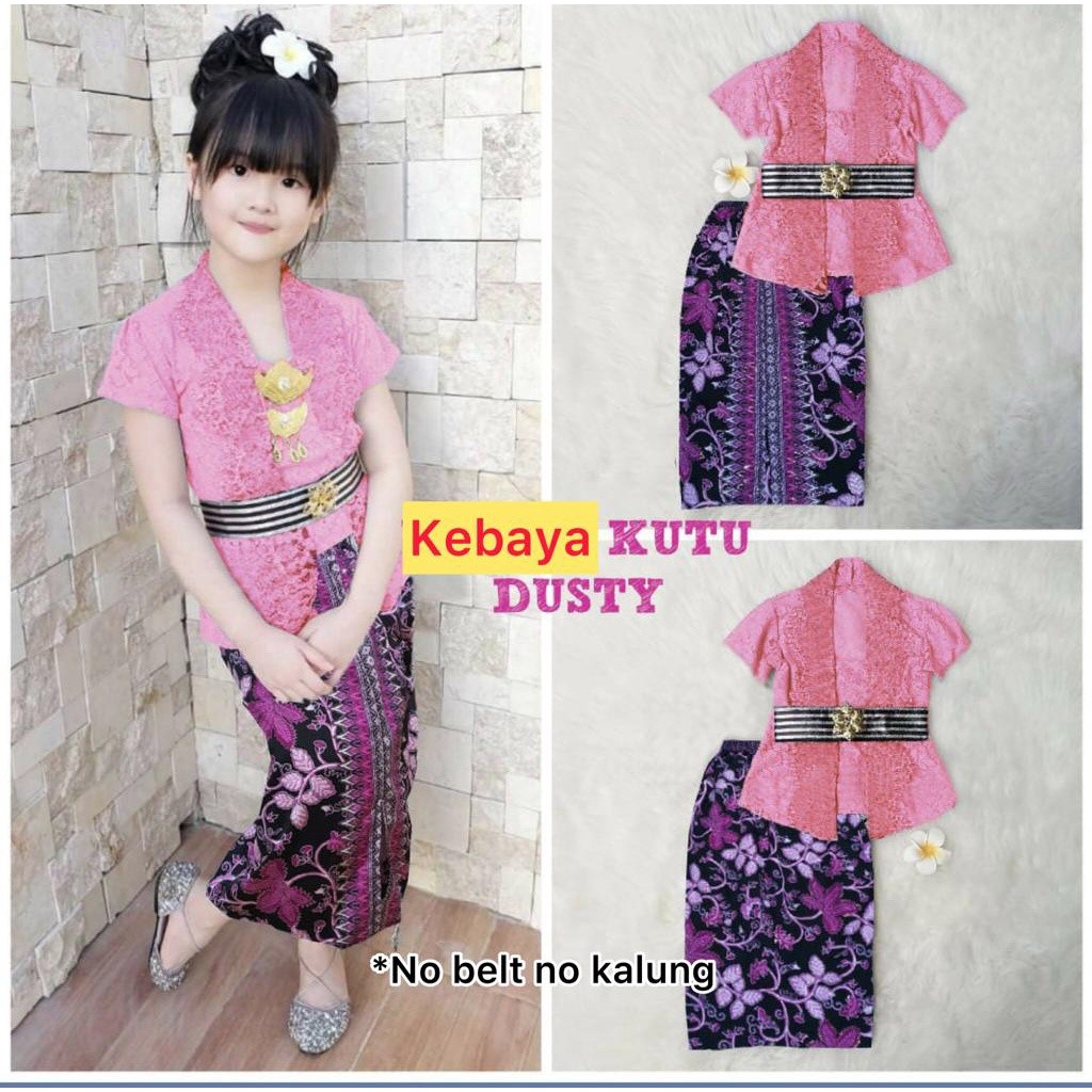 CLEARSHOP Baju Adat Anak Perempuan Kebaya Anak Brukat Batik Modern Set Kebaya Anak Perempuan Setelan