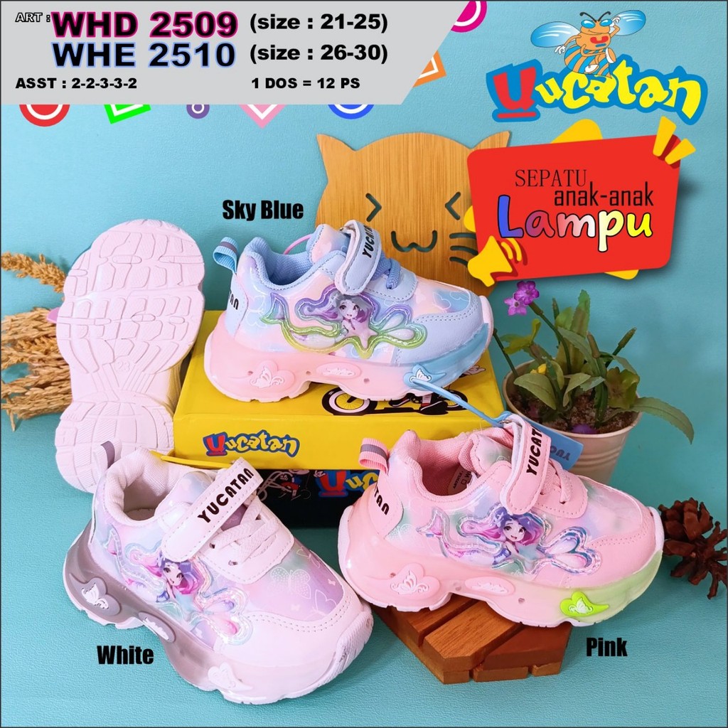 Yucatan WHD 2509 Sepatu  Anak Lampu karakter  size 21-25