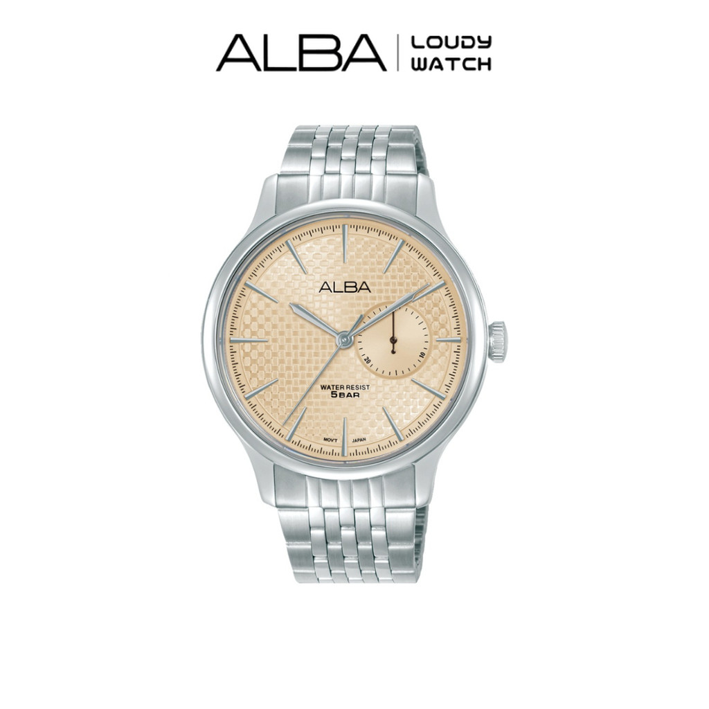 ALBA A5B009 Prestige Jam Tangan Pria Ivory Stainless Steel Case and Screw Case Back