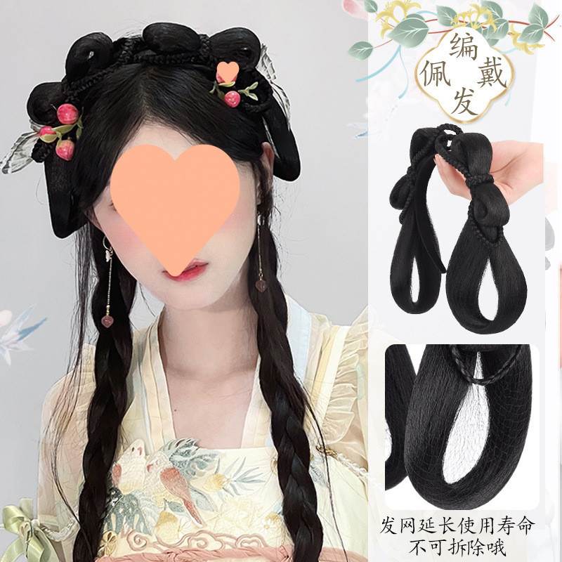 Aksesori Rambut Kostum Kuno Ikat Rambut Wig Sanggul Gaya Rambut