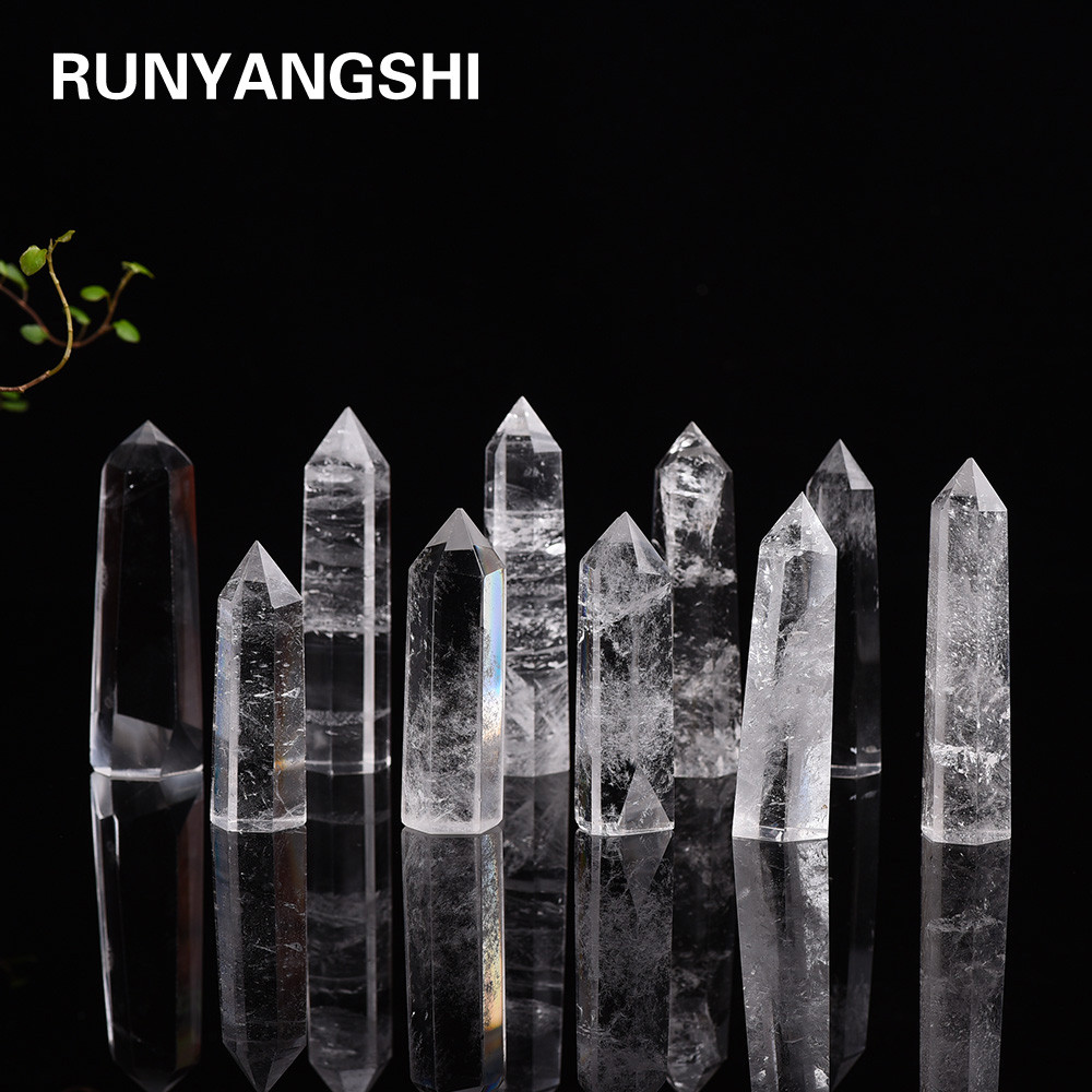 Natural white Crystal clear quartz 4-8CM Quartz Crystal Stone Point Healing Hexagonal Wand Treatment