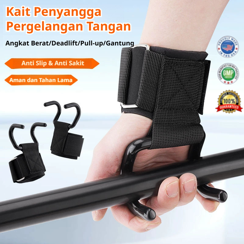 Resmi Hook Gym Pelindung Pergelangan Tangan/Besi Kokoh Tahan Lama/Melindungi Tangan Dari Luka/Cocok 