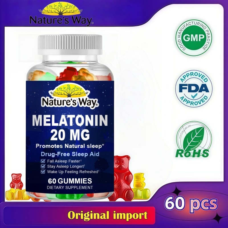 Nature's Way Melatonin 20mg Meningkatkan tidur alami Bantuan Tidur Bebas Obat Tertidur lebih cepat T
