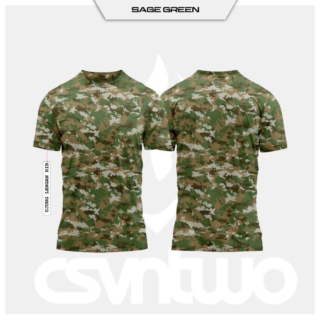 KAOS LORENG DRYFIT PDL TNI  SAGE GREEN TERBARU / KAOS PDL TNI TERBARU / LORENG TNI TERBARU / LORENG 