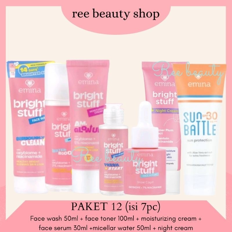Emina Bright Stuff Paket Lengkap Skincare 1 Set | Emina Paket Skincare Remaja