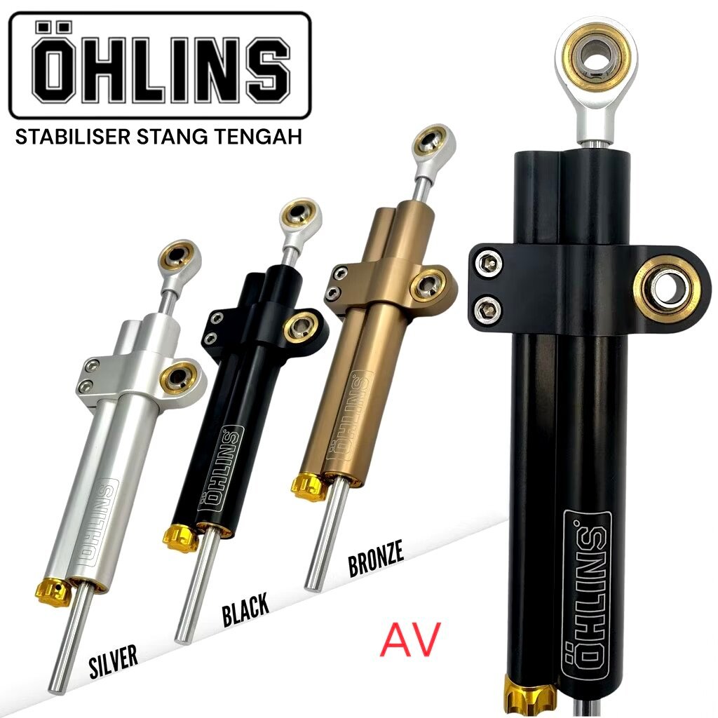 TERLARIS Stabilizer OHLINS Magnesium Steering Damper Full Aluminium CNC untuk Sepeda Motor - Motorcy