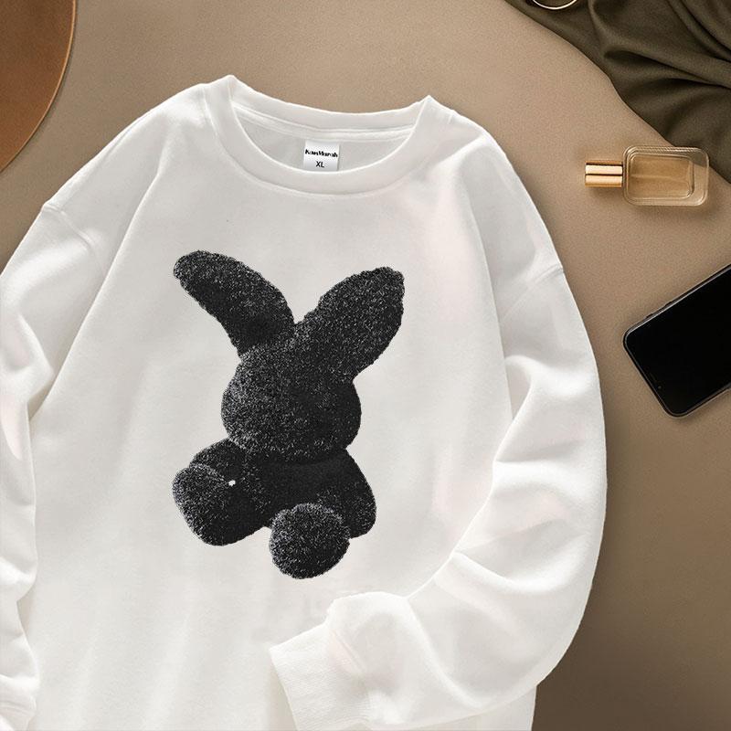 Kaos Murah Id - Tshirt Kaos Lengan Panjang Tangan Karet Kaos Gambar Black Rabbit Bahan Cotton