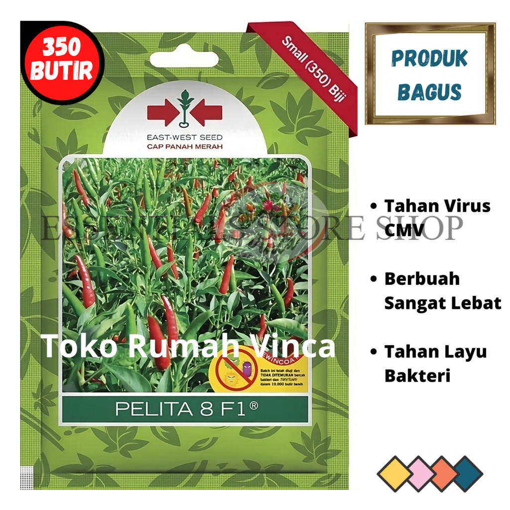Benih Bibit Cabe Cabai Rawit Hijau PELITA 8 F1 350 Biji Cap Panah Merah ESSENTIALS STORE SHOP