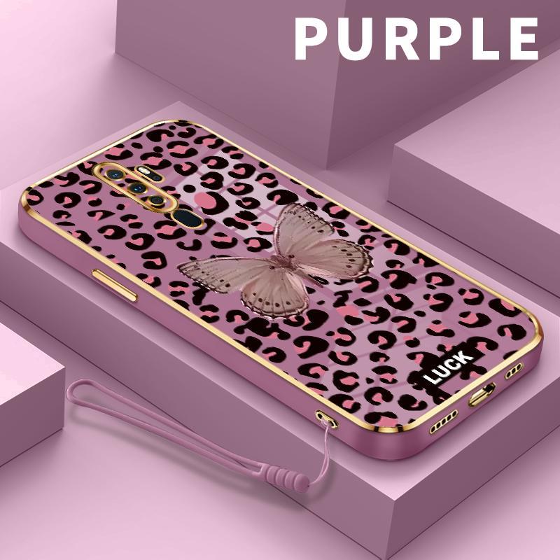 Case Hp OPPO A9 2020 A8 A83 A91 A92 A93 A94 A95 A96 5G A98 A9x Minimalis Motif Leopard Soft Shockpro