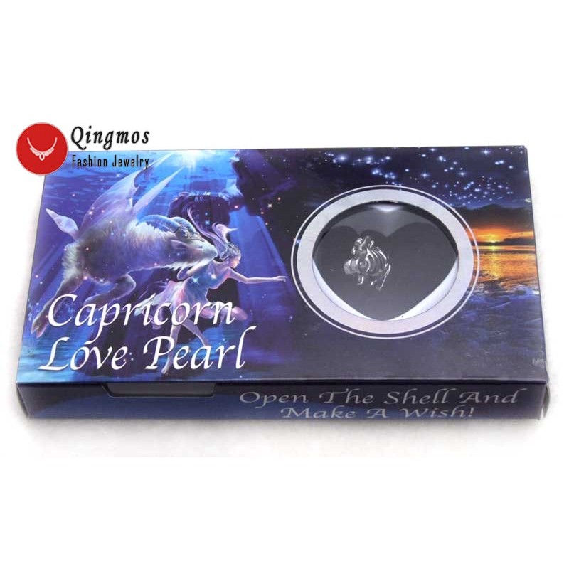 Qingmos Constellation Gift Wish Pearl Capricorn Pent Necklace for Women with Oyster Love Pearl okers