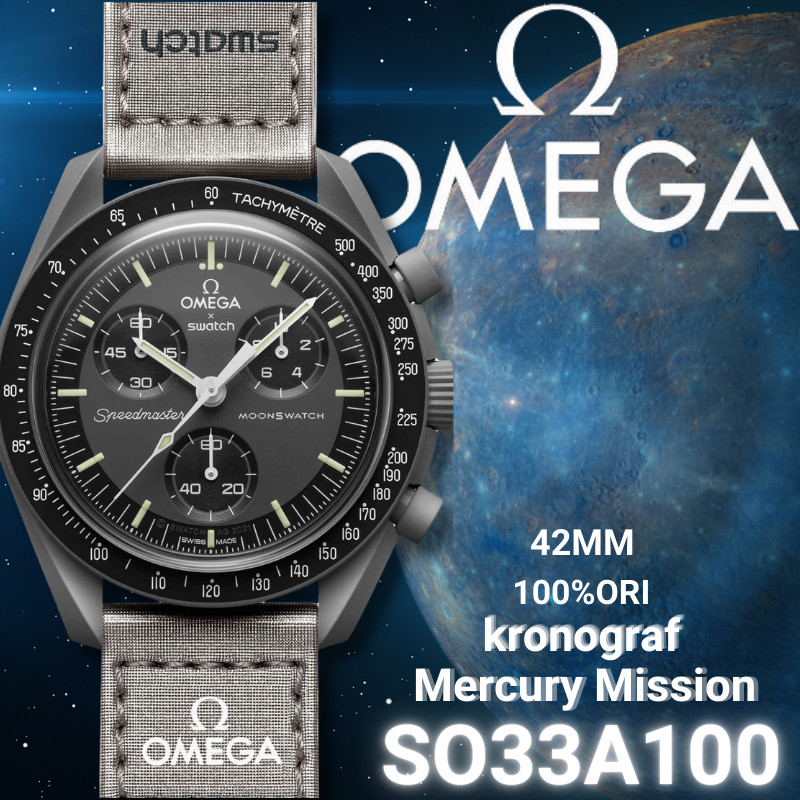 Omega x Swatch Joint version jam tangan pria and wanita Quartz watch